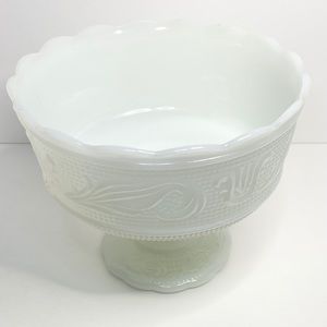 E O Brody Co 1960s White Milk Glass Compote M6000